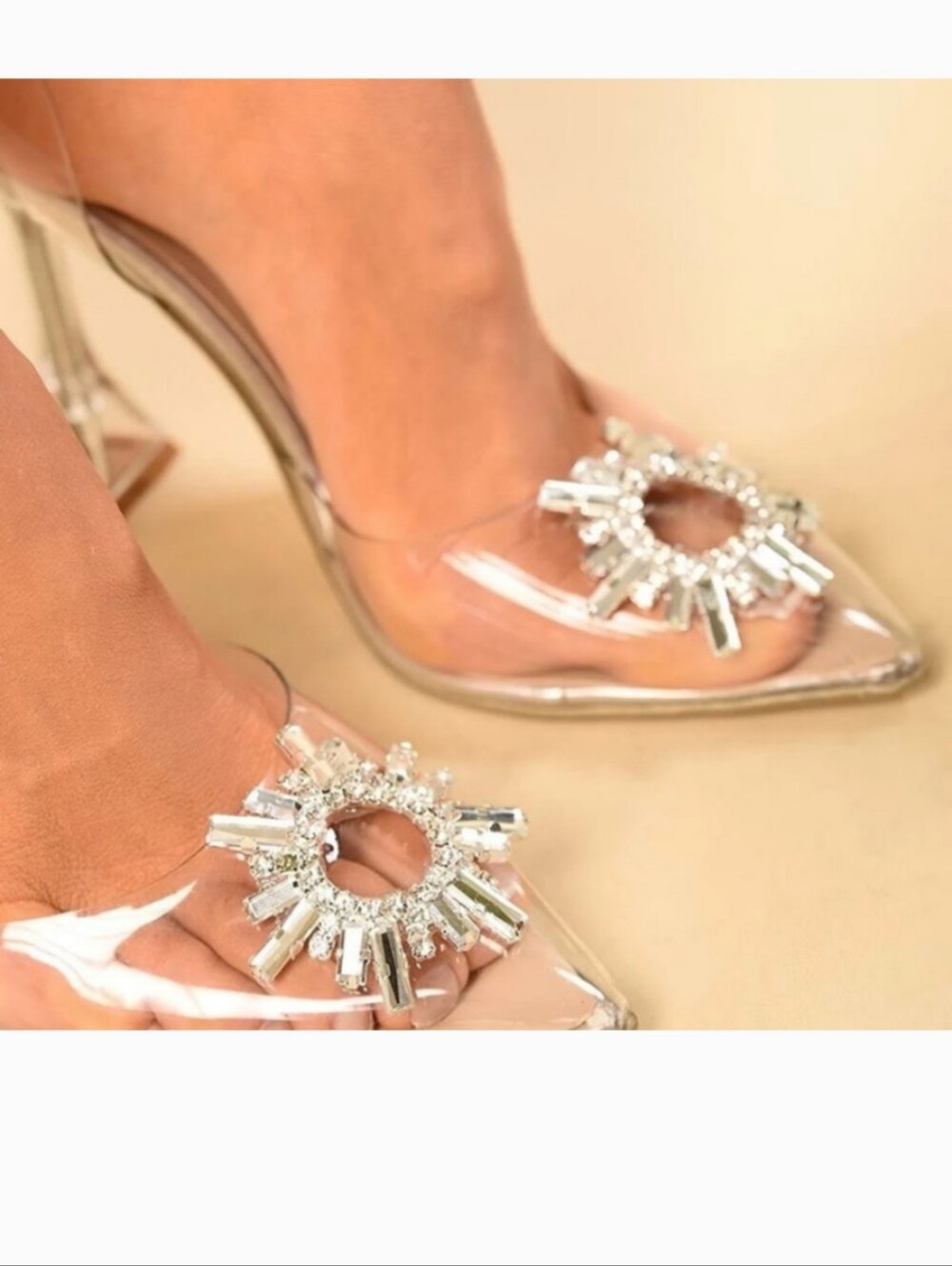 LuLus Pointy Toe With Rhinestone Embellished Heels - Picture 1 of 8